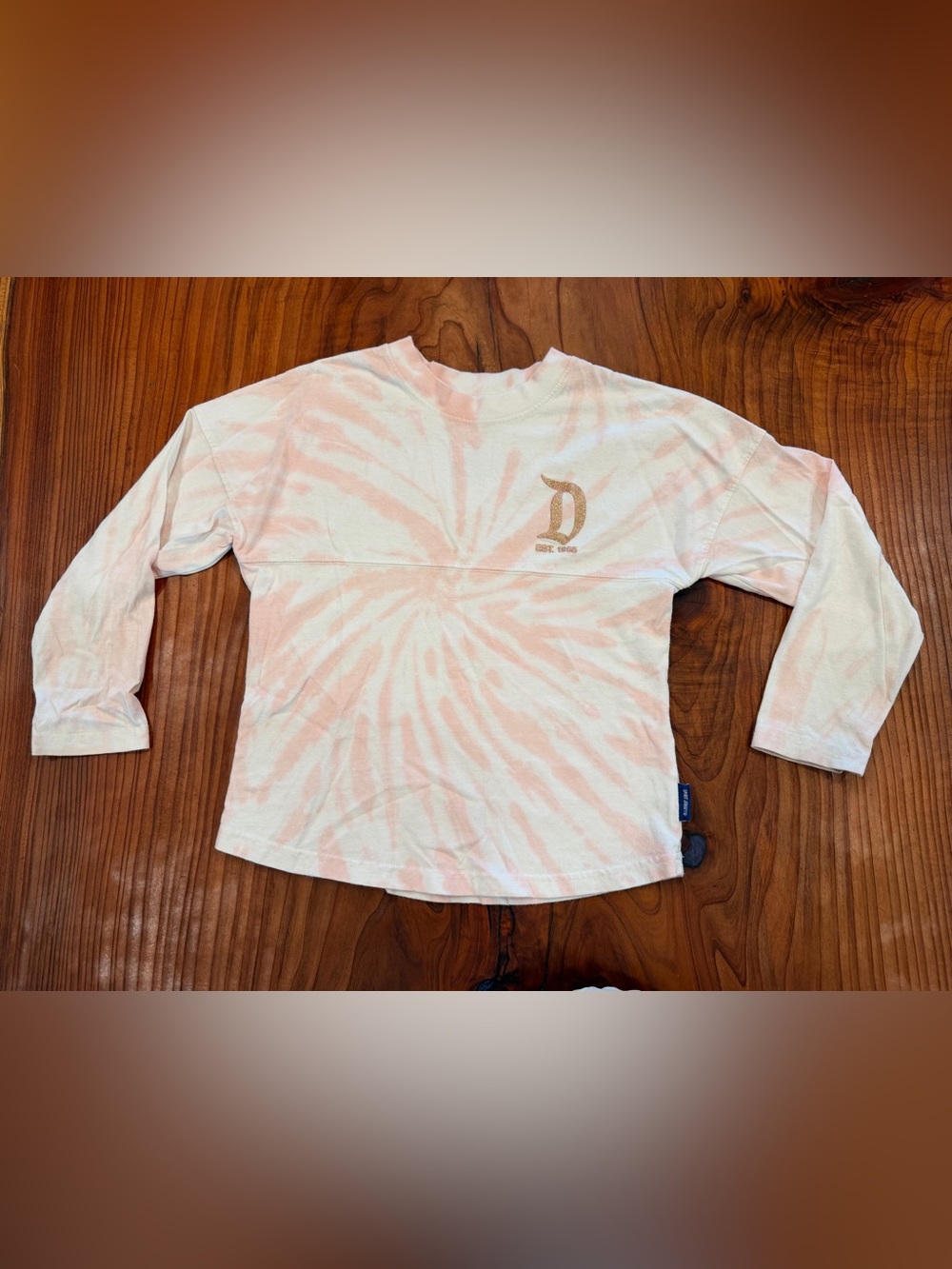 Disney Spirit Jersey Disneyland Girls M Tie Die Pink White Long Sleeve Resort